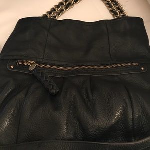Badgley Mischka black leather shoulder bag